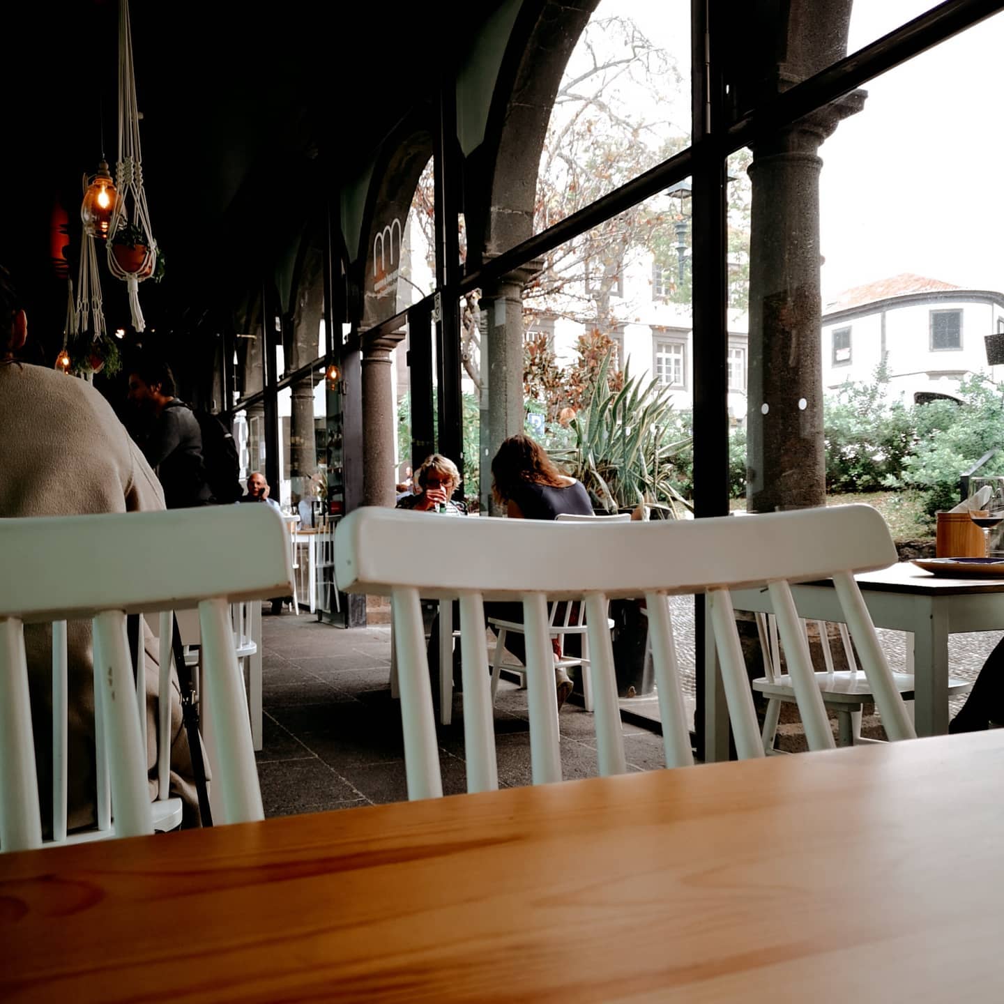Cafe interior with arches